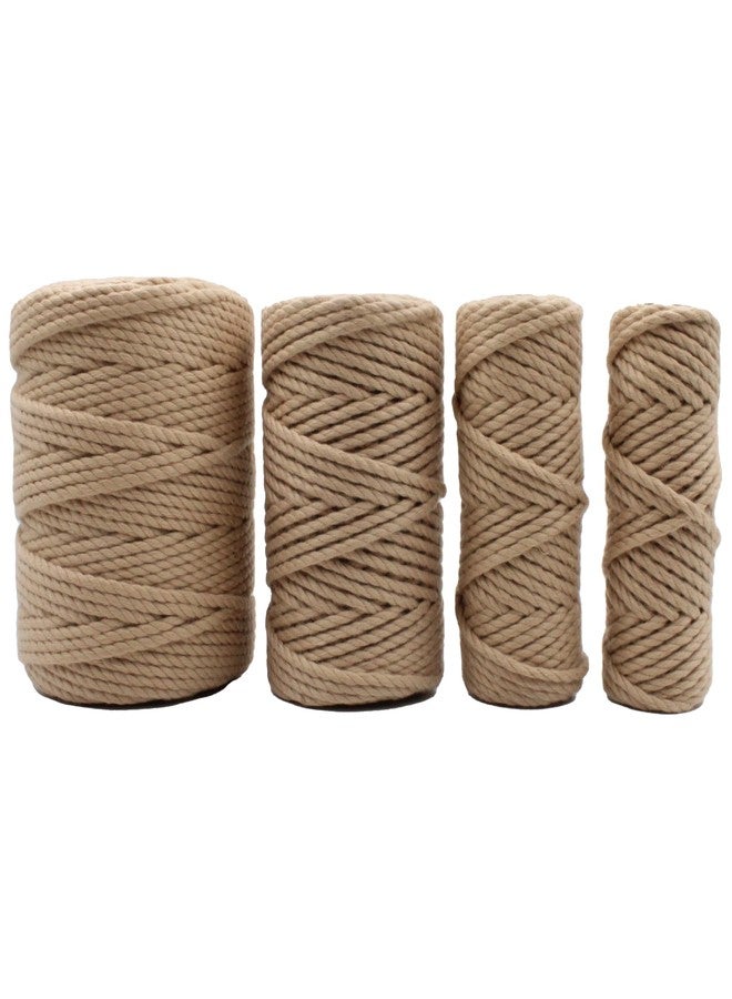 BOBBINY | 3 Ply Twisted Macrame Cotton Cord Dori (Roll Packaging) Thread for Macrame DIY and Other Projects | Chikku | 3mm,50 Meter, Beige - Image 2
